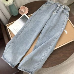 Women's High Waist Streetwear Fashion Jeans Girls Wide Leg Pants Trousers Female Jean Denim Pants