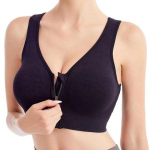 Front Zipper Sports Women's Bra Underwear Running Fitness Seamless Brassiere Shockproof Breathable without Underwire Bralette