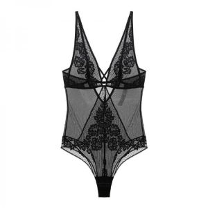 Ladies Underwear Sexy Lace Bodysuit Temptation Deep V Body Shaping Transparent Beauty Back One-Piece Underwear Woman Girl