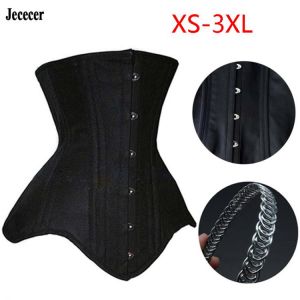 Women Underbust Corset Top Steel Bones Slimming  Bustier Tops Waist Trainer Cincher Belts Black XS-3XL Outwork Women Corset