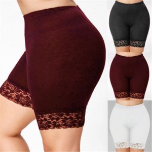 Plus Size Safety Shorts Women Black Lace High Stretch Safety Pants Ladies Casual Seamless Under Shorts XXXXL XXL  XXXL Workout