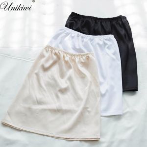 UNIKIWI.Summer Slips Women's Casual Mini Skirts.Ladies Basic Skirt Underdress Vestidos Loose Half Slips Petticoat Underskirt