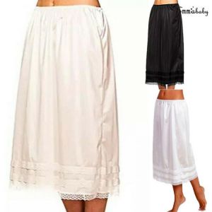 Womens Lace Underskirt Petticoat Under Dress Long Skirt Safety Skirt Oversize