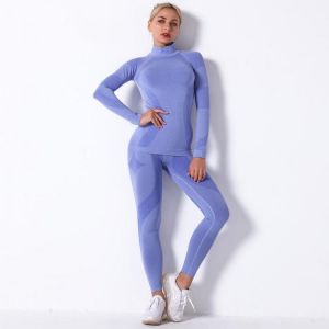 Women Thermal Underwear Suit Spring Autumn Winter Quick Dry Thermo Turtleneck Underwear Sets Female Fitness Knitted Long Johns