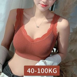 Sexy Lace Bras For Women Plus Size Without Bones Underwire Push Up Sports Vest Tank Top Pads Invisible Back Bra Without Cups