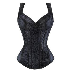 Women Sexy Strap Lace Up Corsets and Bustiers Top Overbust Shaper and Fashion Women Sexy Corset Shoulder Straps Tank Corset