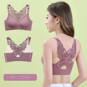 Large size 5XL no steel ring bra beautiful back sexy underwear women Seamless  comfortable female sports vest