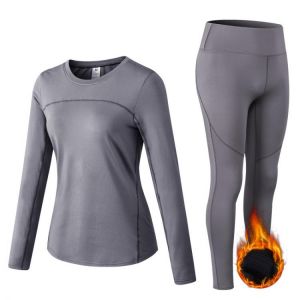 Winter Thermal Underwear Sets Stretch Plus Velvet Ladies Clothes Warm Intimates Print Long Johns Women Solid  Pajamas Set XXL
