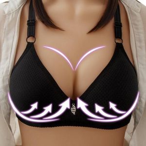 Women's bra seamless push up bra Large size bra Underwear Back Buckle Cotton Bra Adjustable bra Thin bra without rims Underwe