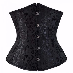 Women Gothic Sexy Satin Underbust Corset Bustier Waist Cincher Slimming Body Shaper Corselete Lingerie Plus Size Party Clubwear