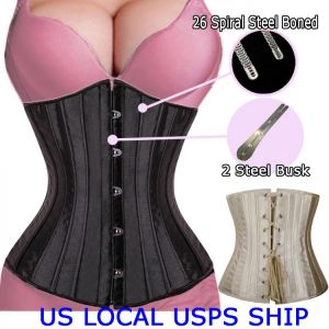 Slimming Body Shaper Woman Sexy Waist Trainer Underbust Corsets & Bustiers Satin Steel Boned Waist Cincher Corselet