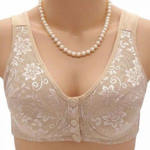 Summer Women Front Button Bra without padding Plus Size bras Mother's Cotton Wireless Underwear Large Bralette 5121