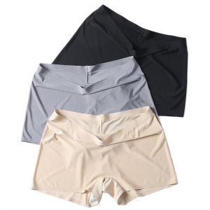 Women's Summer Safety Short Panties Ice Silk Underpant Seamless Anti-glare Ladies Pants Girl Boxer Briefs Cozy Female Underwe
