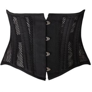 Summer Women Sexy Underbust Corset Gothic Steampunk Bustiers Waist Trainer Body Shaper Steel Boned Breathable Mesh Slimming Belt