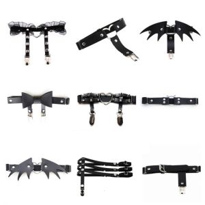 Newest Womens Sexy Elasticity Harness Heart Leg Chain Garter Belts Cosplay Spike High Quality Elastic Thigh Ring Garter
