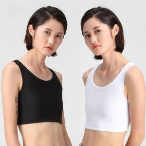 Women Breast Binder Buckle Short Chest Casual Tran Top Breathable Buckle Tops Casual Vest Breast Binder Tops Shapers