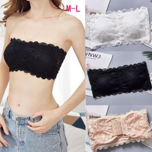 Women's Tube Top Sexy Lace Lingerie Invisible Push Up Bralette Seamless Strapless Bra Lady Underwea Summer Chest Wraps Crop T