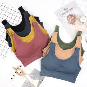 2021 Sport Women Tank Crop Top Push Up Bra Tops Seamless Camisole Underwear Sports Sleeveless Tops