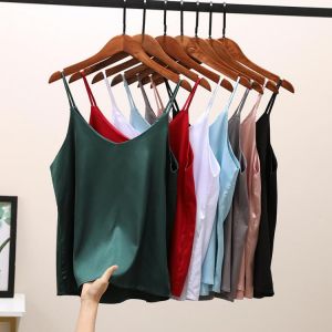 2021 Women Sexy Crop Tops Silk Tube Top Female Sleeveless Camis Seamless Sports Lingerie Tee Bra Crop Top Bandeau Top Tank Sling