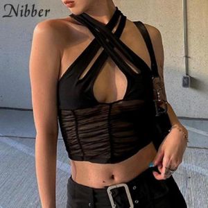 Nibber Women Fairy Grunge Halter Top Sexy For Women 2021 Sleeveless Crop Top Demon Slayer Female Casual Streetwear Hot Deals