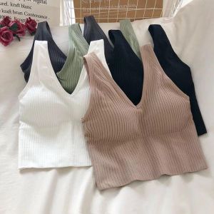 Basic Camisoles Women's Seamless Tube Tops Bandeau Tanks Sexy U Back Bras Lingerie Padded Bralette Day Night Wearable Brassie