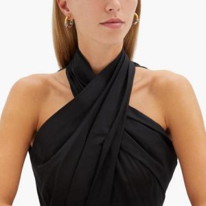 Women Backless Crop Top Cross Strappy Over Front Cut Out Sleeveless Bandage Halter Neck Summer Vest Sexy Woman Clothes Tops
