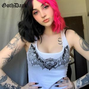Goth Dark Casual Animal Print Fashion Women's Tops Summer Bodycon 2021 Basic Streetwear Hot Night Club U-Neck Crop Top Backle