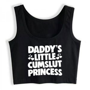 Crop Top  Daddy's Little Princess Adult Humor Fun Summer Harajuku Abdl Ddlg Bdsm Sexy Kink Fet Casual Print Tank Tops Women