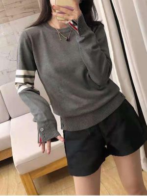Hot Sale Long Sleeve Autumn  winter Lover Couple Wool Sweaters TB Style BrandNew Women Men Knitted O-Neck Sweater Fashion Top