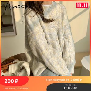 Yitimoky Winter Sweaters for Women Beige O-Neck Pullovers Plus Size Thick Knitted Long Sleeve Clothes Korean 2021 Fall Loose Top