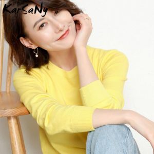 Yellow Cashmere Sweater For Women Sweaters Female Pink Wool Winter Woman Sweater Knitting Pullovers Knitted Sweaters Jumper 2021