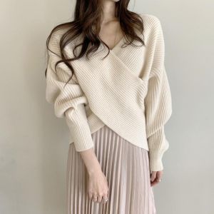 Long Sleeves Sweater Pullover 2021 Autumn Winter Ladies Korean Style Fashion Knitted Sweater Women Warm Elegant Plus Size Tops