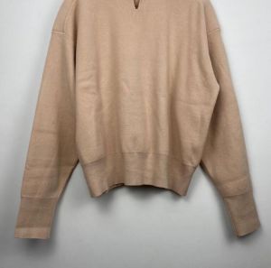 2020 Autumn and Winter New Stitching Lotus Leaf Collar S Letter Embroidered Sweater Top