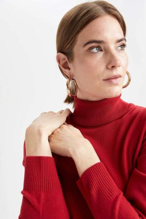 DeFacto Winter Woman Tricot Turtleneck Sweater Jumper Pullover Warm Casual Fashion New Season-H1651AZ21AU