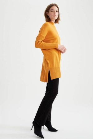 DeFacto Autumn Woman Tricot Half Turtleneck Knitwear Tunic Female Fashion-J5601AZ21AU