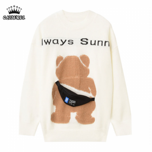 Women Pullover Knitting Sweater Autumn Winter Chic Design Round Neck Streetwear Fashion Baggy Long Sleeves Casual TOPs Sweater