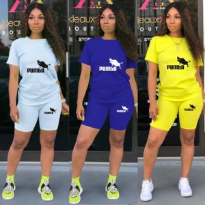 Summer Women Short Sleeve O-Neck Tee Tops+Pencil Shorts Suits Two Piece Set Tracksuits Outfit Graphic t shirts Ropa De Mujer
