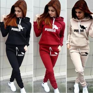 Autumn Winter 2 Piece Set Jogging Women Hoodies Pants Printed Sportswear Suits Thicken Warm Ladies Girls Hoodie Sets Tracksuits