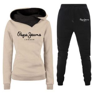 Winter Casual Tracksuit Women 2 Piece Set Hoodies+Pants Sportwear Women's Sports Suit Hooded Sweatshirt Set Female Clothes