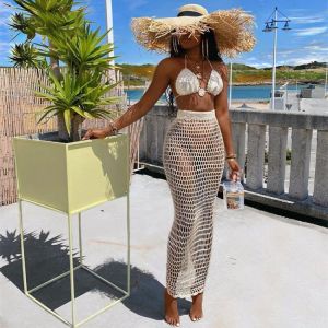 Townlike Hollow Out Bandage Sexy Two Piece Set Spaghetti Strap Top And Long Skirt 2020 Beach Summer 2 Piece Set Women Outfits