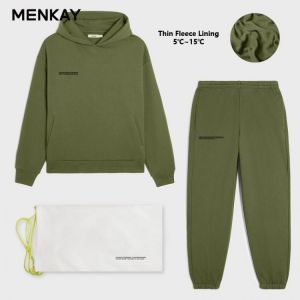 MENKAY Cotton Hooded Sweatshirts Hoodies Track Pants Joggers Women Tracksuits Two Piece Sets Sweatpants Sweatsuits Autumn Winter