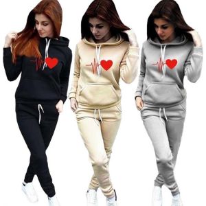 Women's Tracksuit Hoodies 2 Piece Set Sweatshirt + Pants Women Sport Suit Spring And Autumn Sportswear