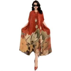 Oversize 5XL Dresses Female Two-Piece Suit 2021 New Spring Summer Dress Female Fashion Elegant Loose Print Mother Suit Dresses