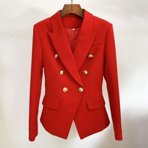 HIGH STREET 2021 Classic Designer Blazer Jacket Women's Slim Fitting Metal Lion Buttons Double Breasted Blazer Plus size S-5X