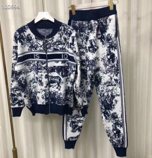 Autumn Winter Suit Women New Long-Sleeved Trousers Zipper Two-Piece Set Graceful Fashionable Animal Print Casual Sportswear coat