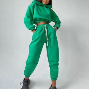 Women's Tracksuit Warm Hoodie Suit Female Sweatshirts And Trouser Suits Two Piece Suits Ladies Elegant Sweatshirt Autumn Wint