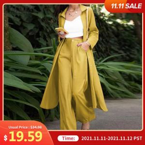 ZANZEA Fashion Long Sleeve Shirt 2PCS Women Suits Autumn Matching Sets Solid Loose Pant Sets Casual Wide Leg Trousers Oversized