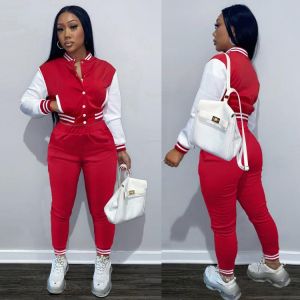 Autumn Two Piece Women Suit Fashion Streetwear Slim Long Sleeve Top+Elastic Waist Sweat Pants Sets Casual Outdoor Sports Suits