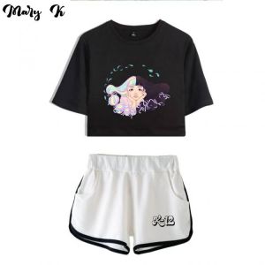 Melanie Martinez K-12 Women Two Piece Set Shorts+lovely T-shirt Harajuku Streetwear Hot Girl Sets