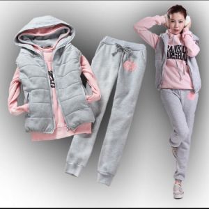 2020 Hot selling Women's sweatshirt vest pants 3 pieces Set   plus velvet thickening plus size casual nice Suit Cheap wholesa